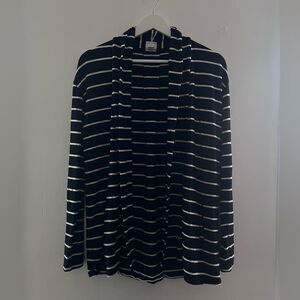 A New Day || Women’s Black White Striped Casual Long Sleeve Cardigan XS Spring